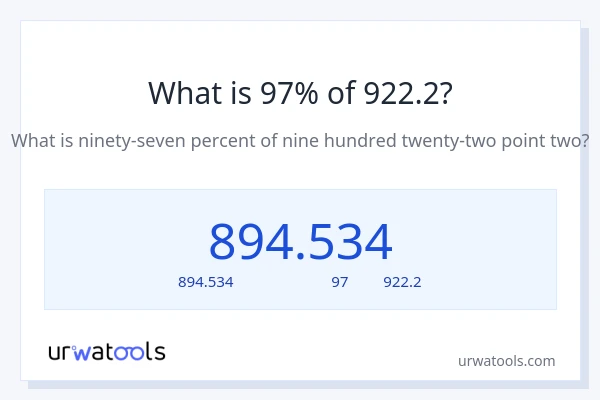 97% ของ 922.2 คือเท่าไร?