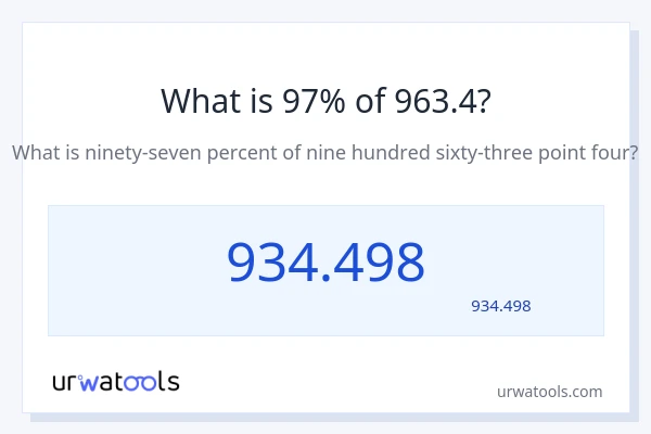 963.4 کا 97% کیا ہے؟