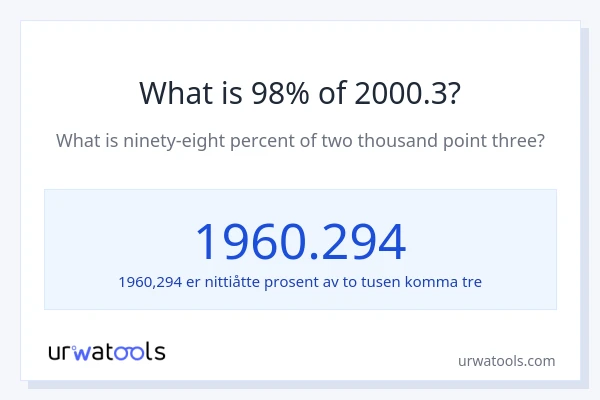 Hva er 98% av 2000.3?