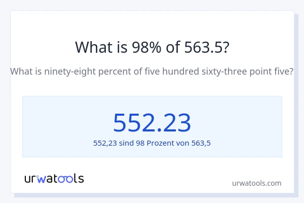 Was ist 98% von 563.5?