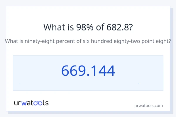 98% از 682.8 چقدر است؟