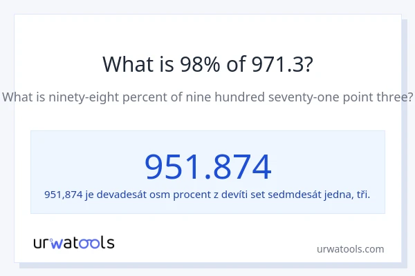 Kolik je 98 % z 971.3?