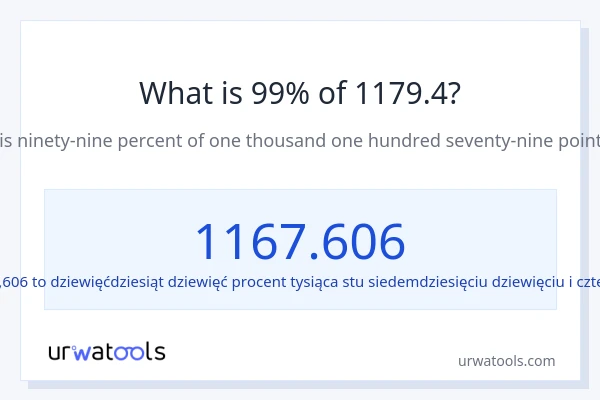 Ile wynosi 99% z 1179.4?