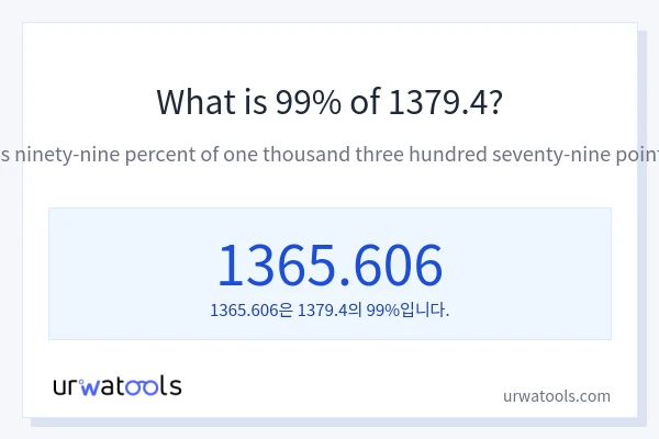 1379.4의 99%는 얼마입니까?