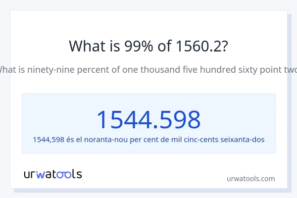Quin és l'99% de 1560.2?