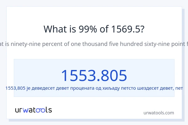 Колико је 99% од 1569.5?