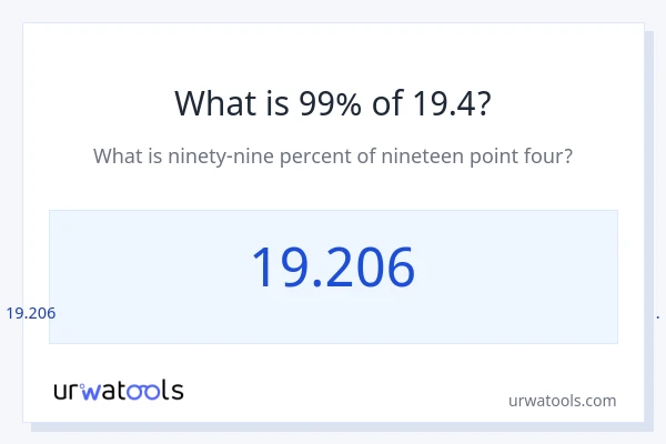 19.4 இல் 99% என்றால் என்ன?