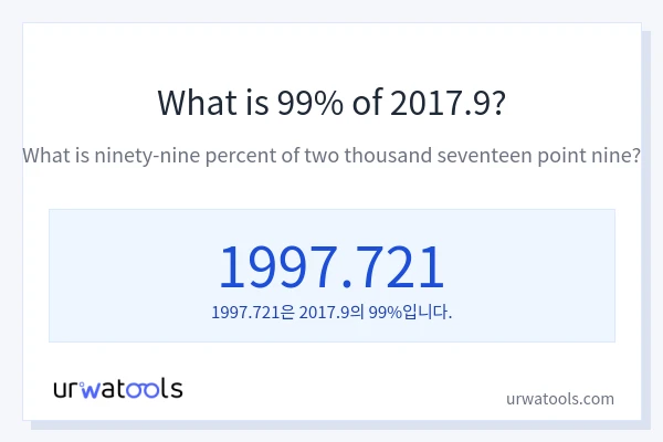 2017.9의 99%는 얼마입니까?