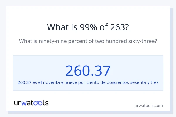 ¿Qué es el 99% de 263?