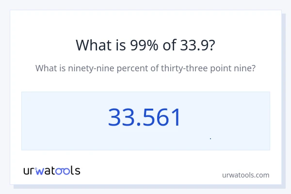 99% از 33.9 چقدر است؟