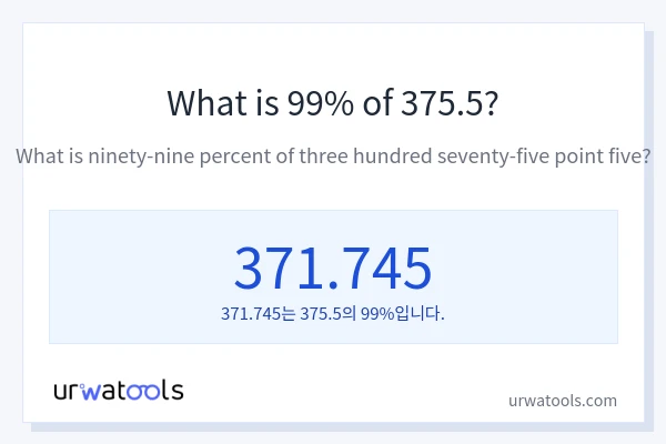 375.5의 99%는 얼마입니까?