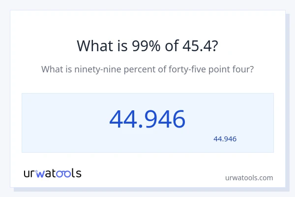 45.4 کا 99% کیا ہے؟