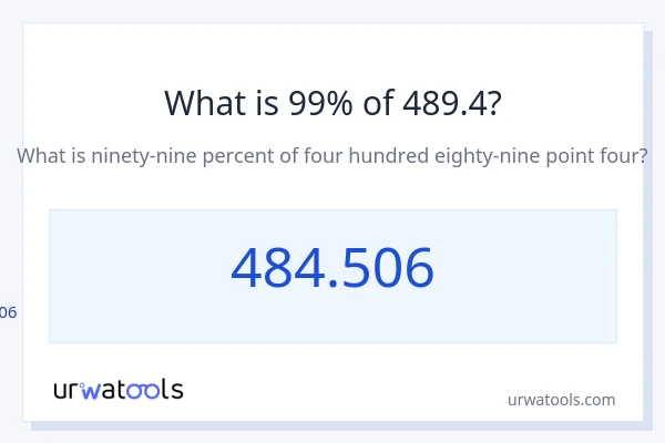 489.4 ರಲ್ಲಿ 99% ಎಂದರೇನು?