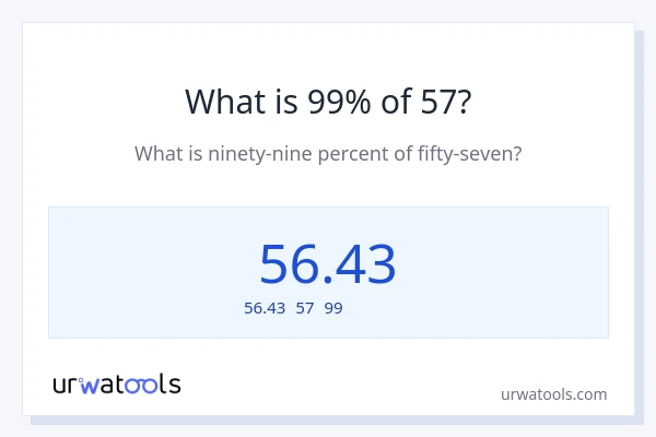 57の99%は何ですか?