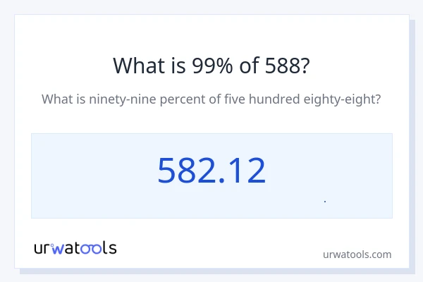 99% از 588 چقدر است؟