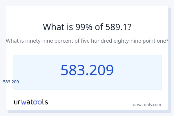 589.1 లో 99% ఎంత?
