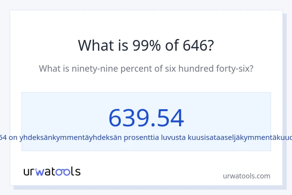 Mikä on 99 % 646:sta?
