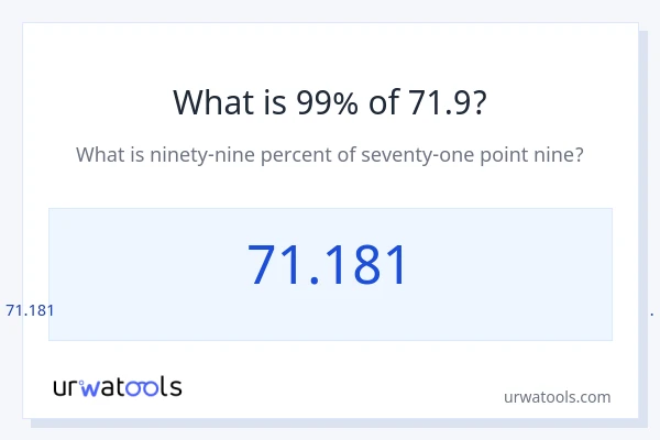 71.9 இல் 99% என்றால் என்ன?