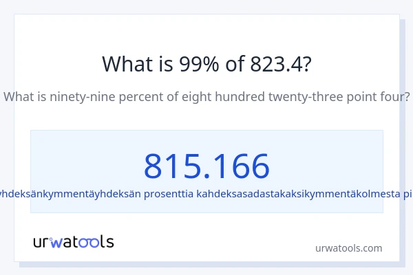 Mikä on 99 % 823.4:sta?