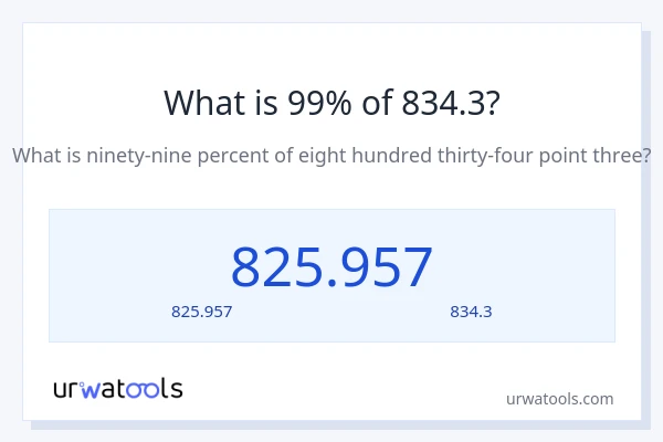 99% ของ 834.3 คือเท่าไร?