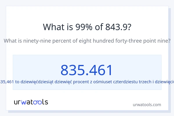Ile wynosi 99% z 843.9?