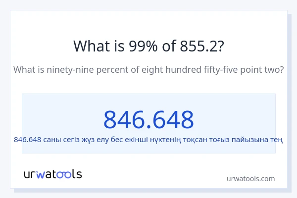 855.2-нің 99%-ы қандай?